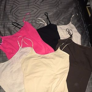 6 tank tops!! Brown, black, pink, beige, and 2 tan